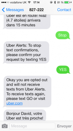 Se désabonner de Uber